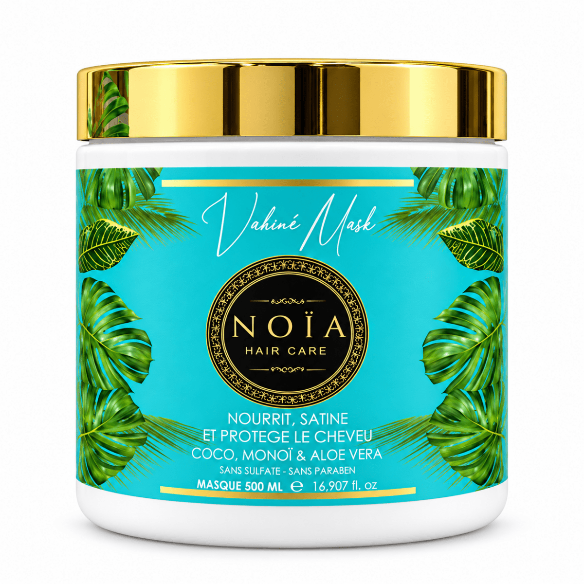 Masque Vahiné NOÏA Hair Care 500 ml nourrissant au coco, monoï et aloe vera pour cheveux secs